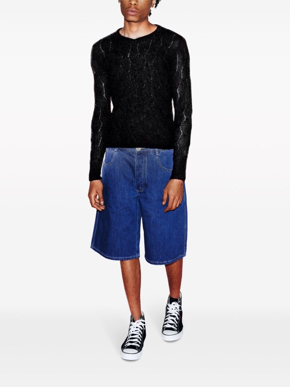 x Violet Getty pointelle-knit jumper - 3