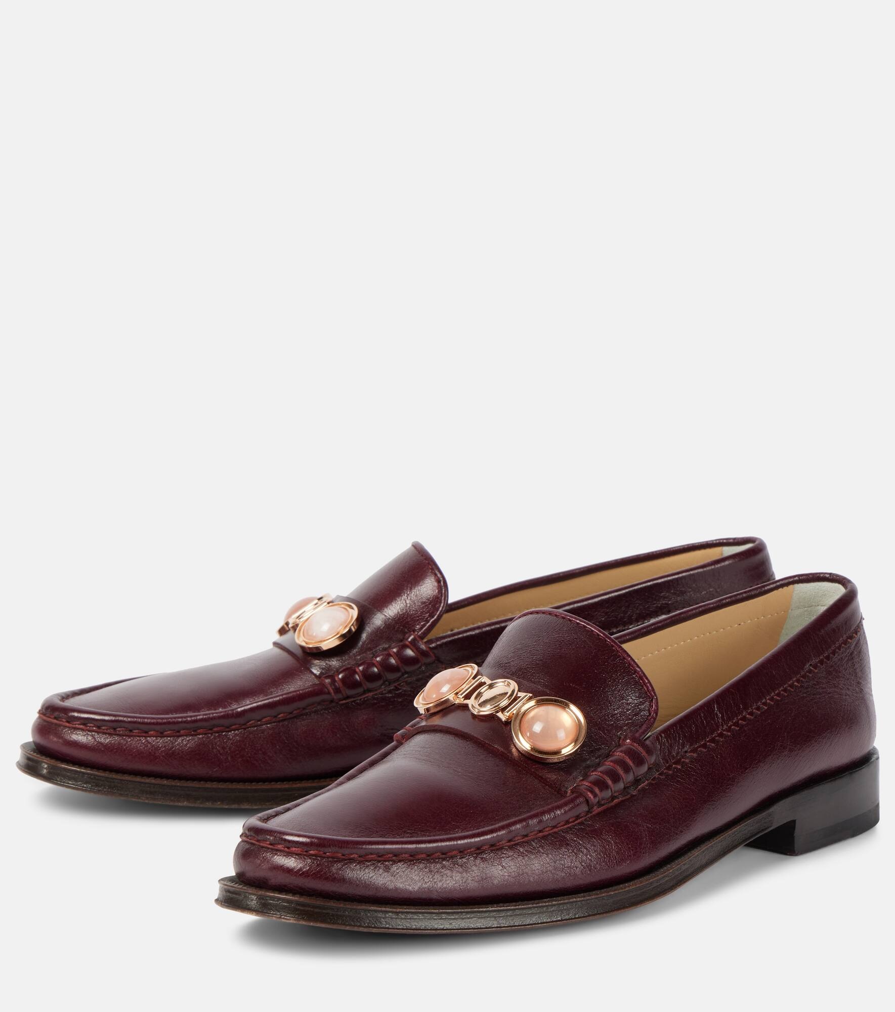 Melchora embellished leather loafers - 4