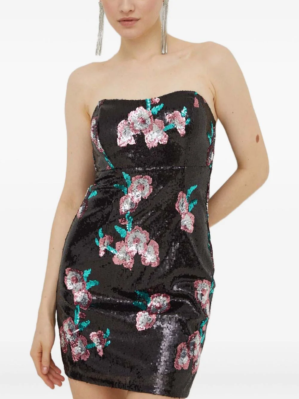sequin floral dress - 1
