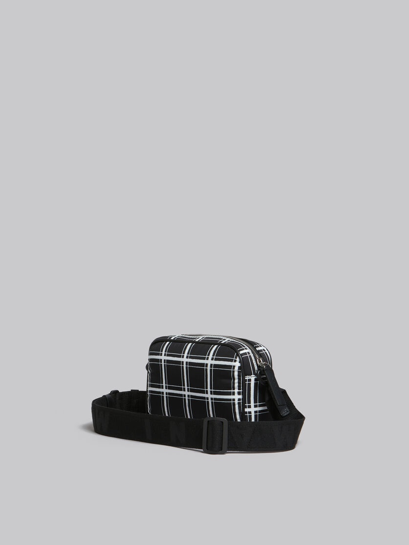 BLACK CHECKED PUFF CAMERA BAG - 3