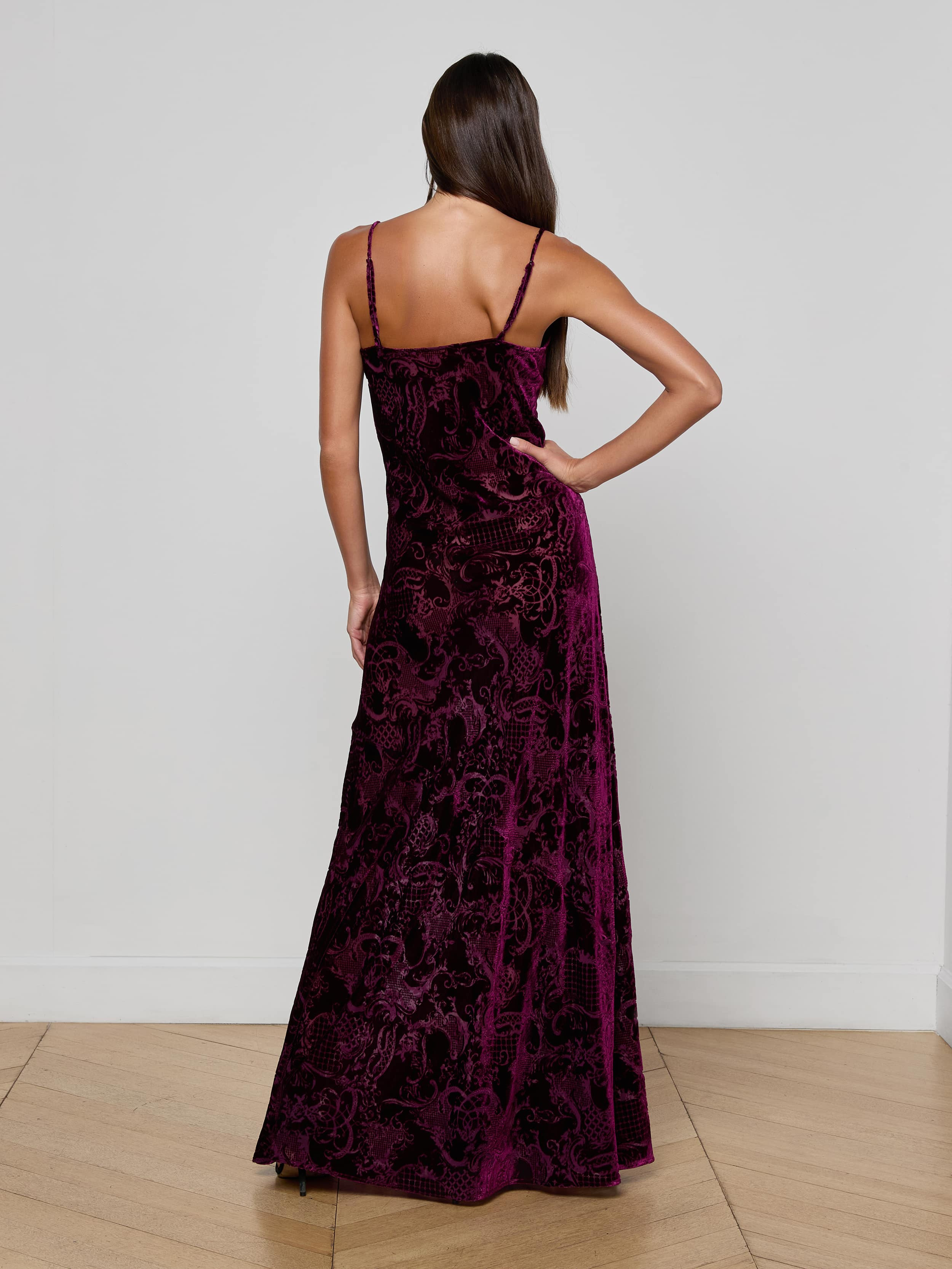 Christine Burnout Velvet Dress - 4