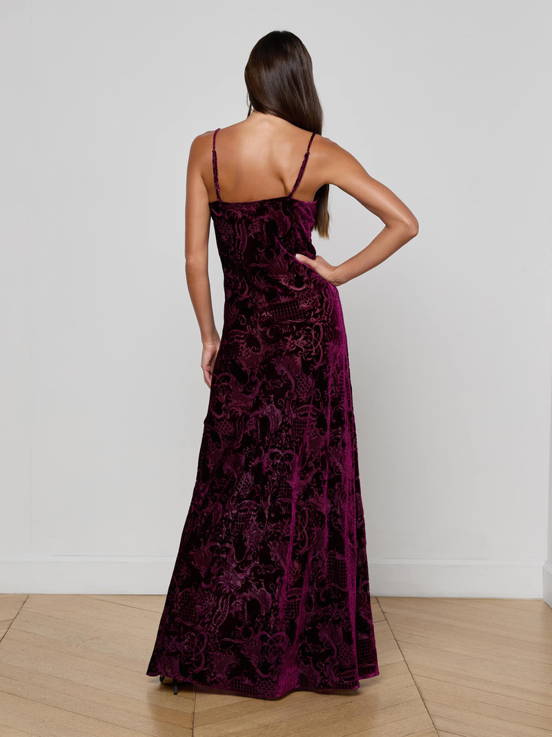 Christine Burnout Velvet Dress 4