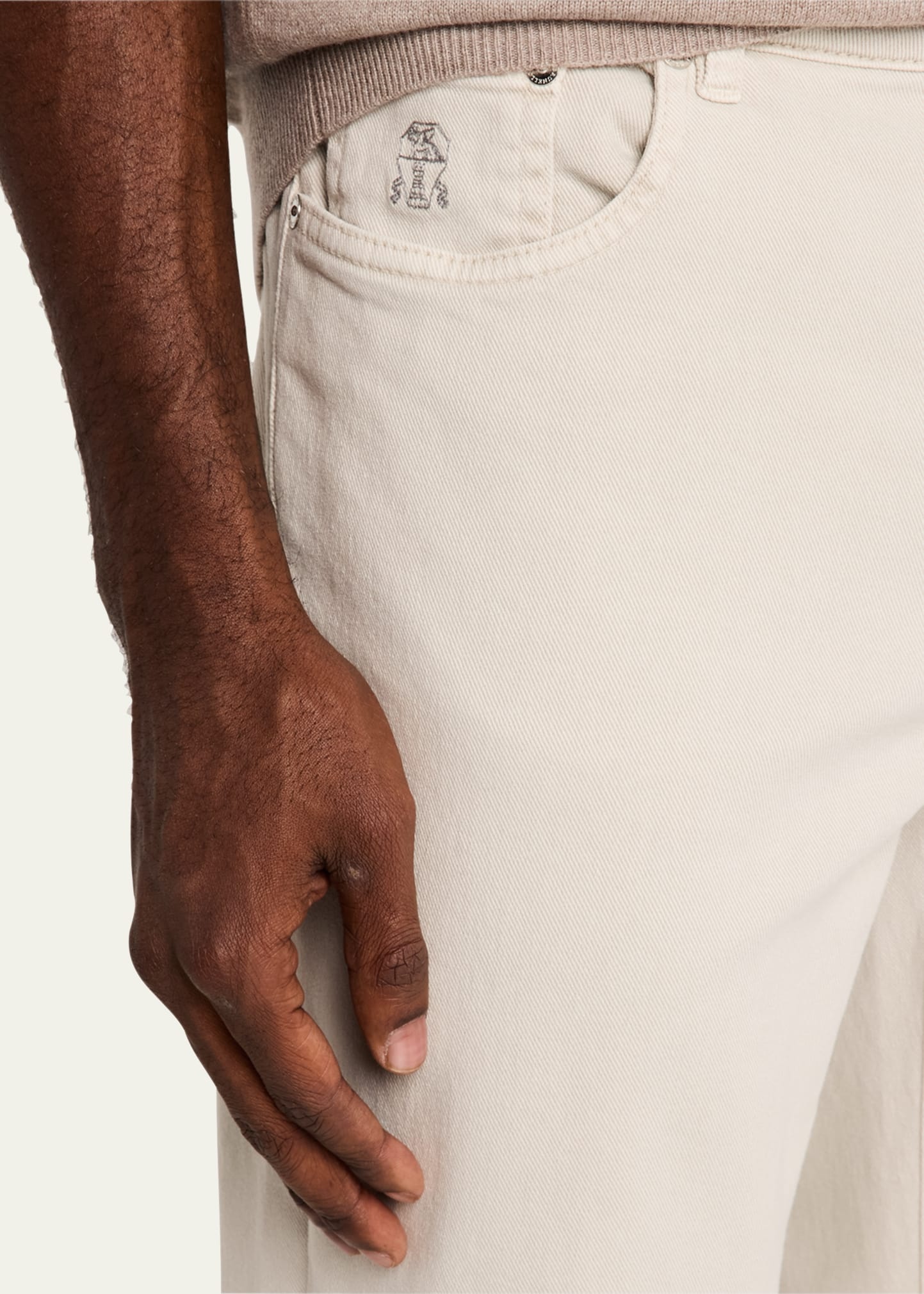 Men's Dyed Denim Five-Pocket Pants - 5