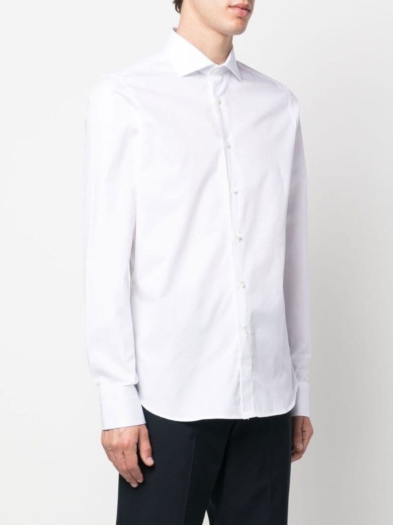 spread collar cotton shirt - 3