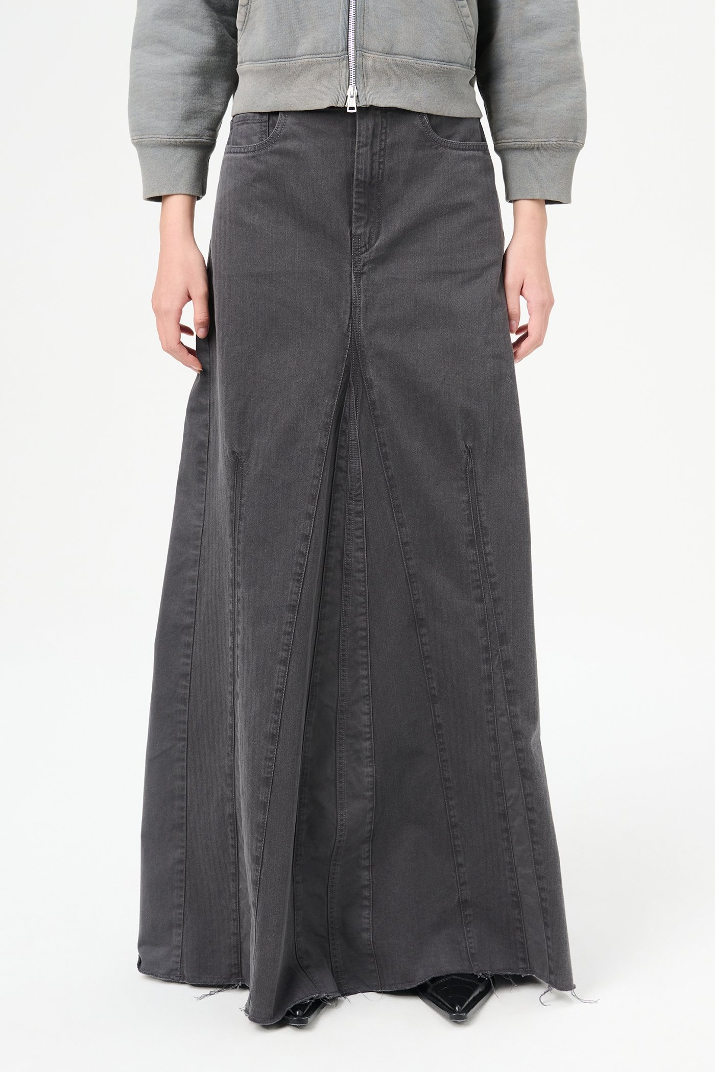 Rebel Skirt Ash Black Herringbone - 2