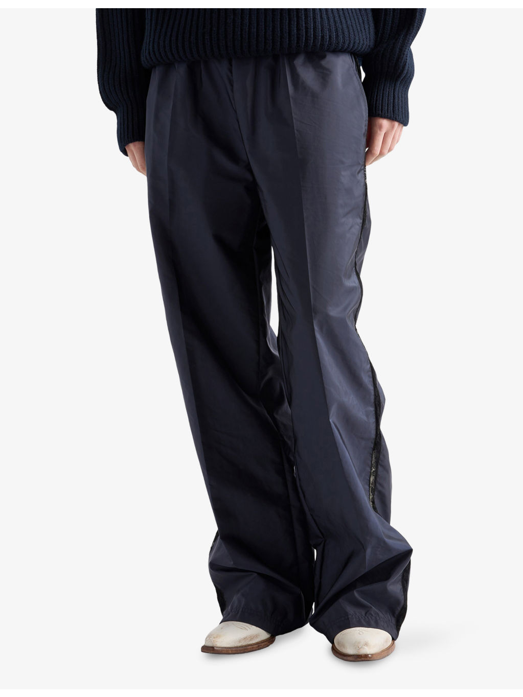Re-Nylon Wide-Leg Woven Trousers - 4