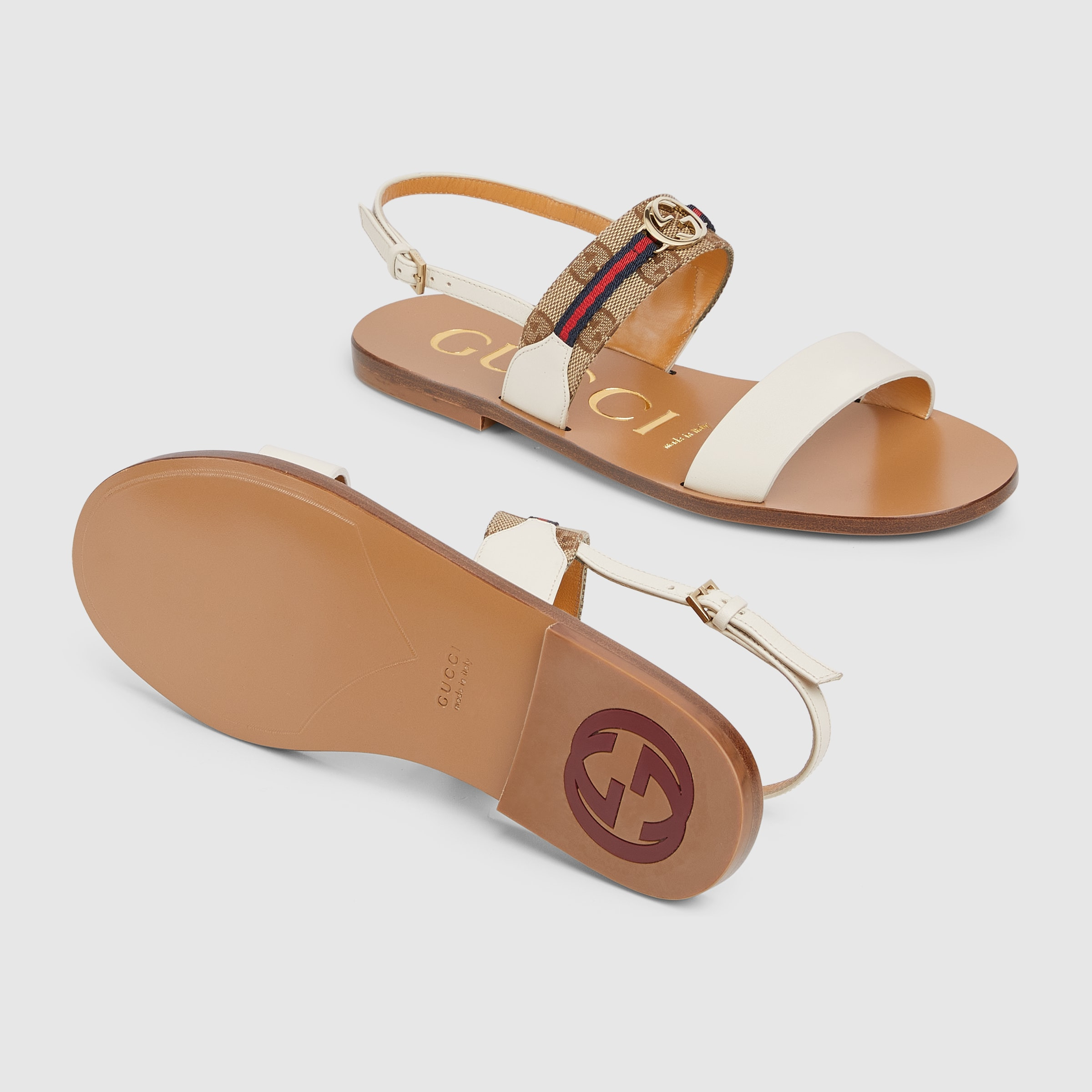 Women's sandal with Interlocking G and Web - 6