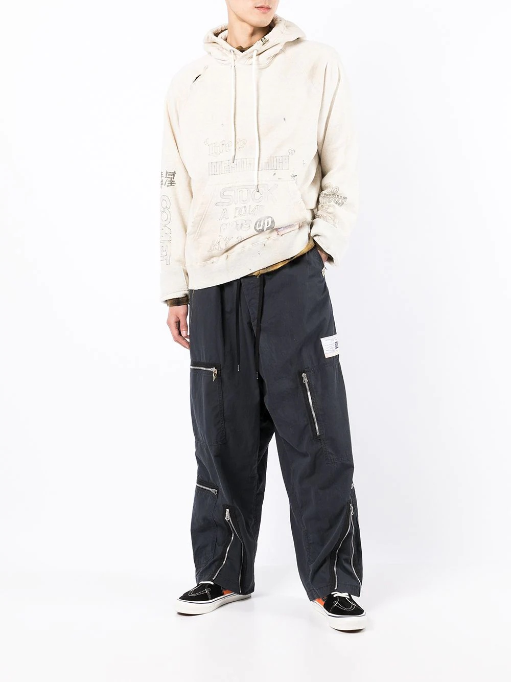 zip-detail trousers - 2