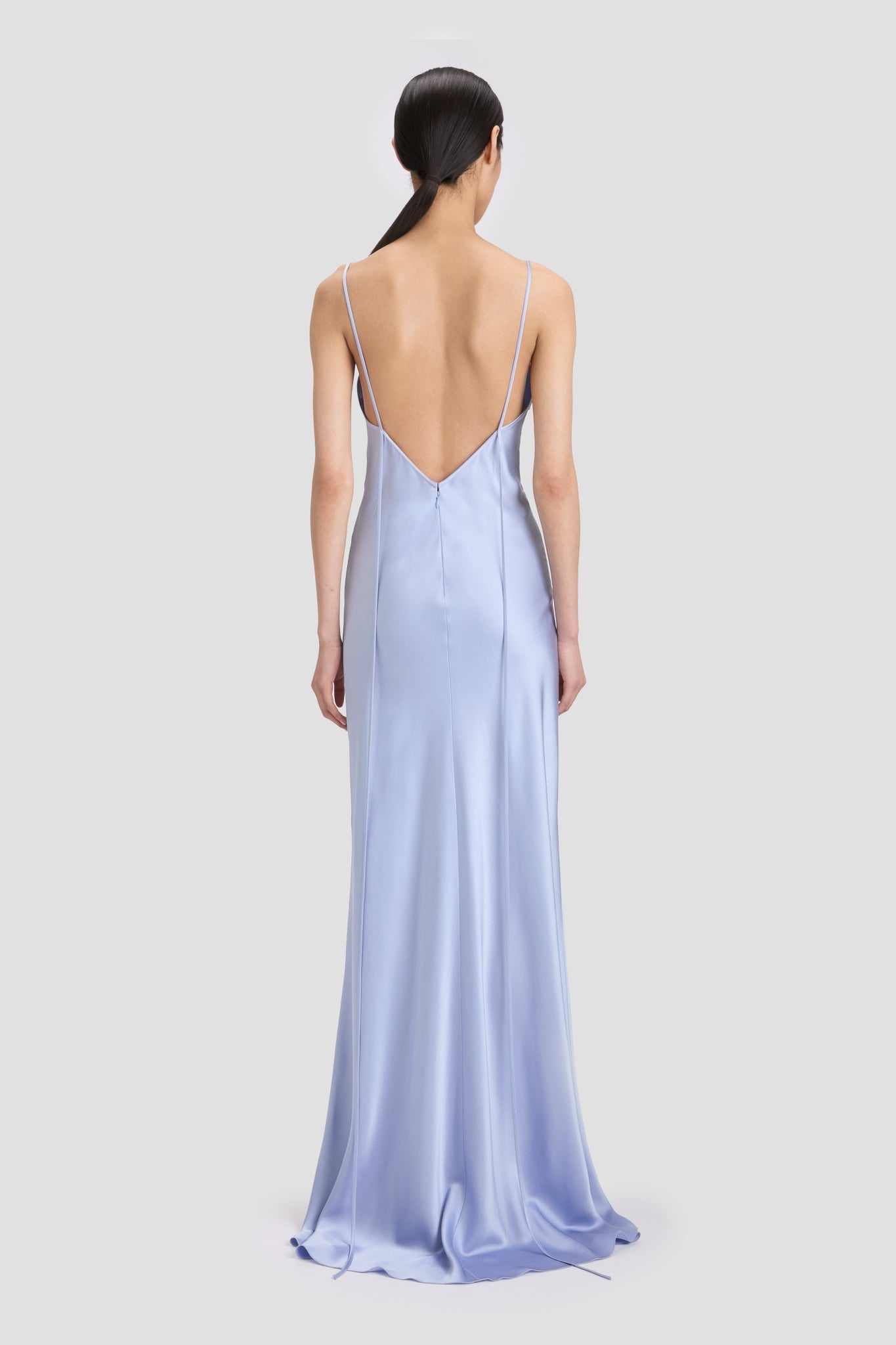 Cut-Out Cami Floor-Length Dress In Delphinium Blue - 5