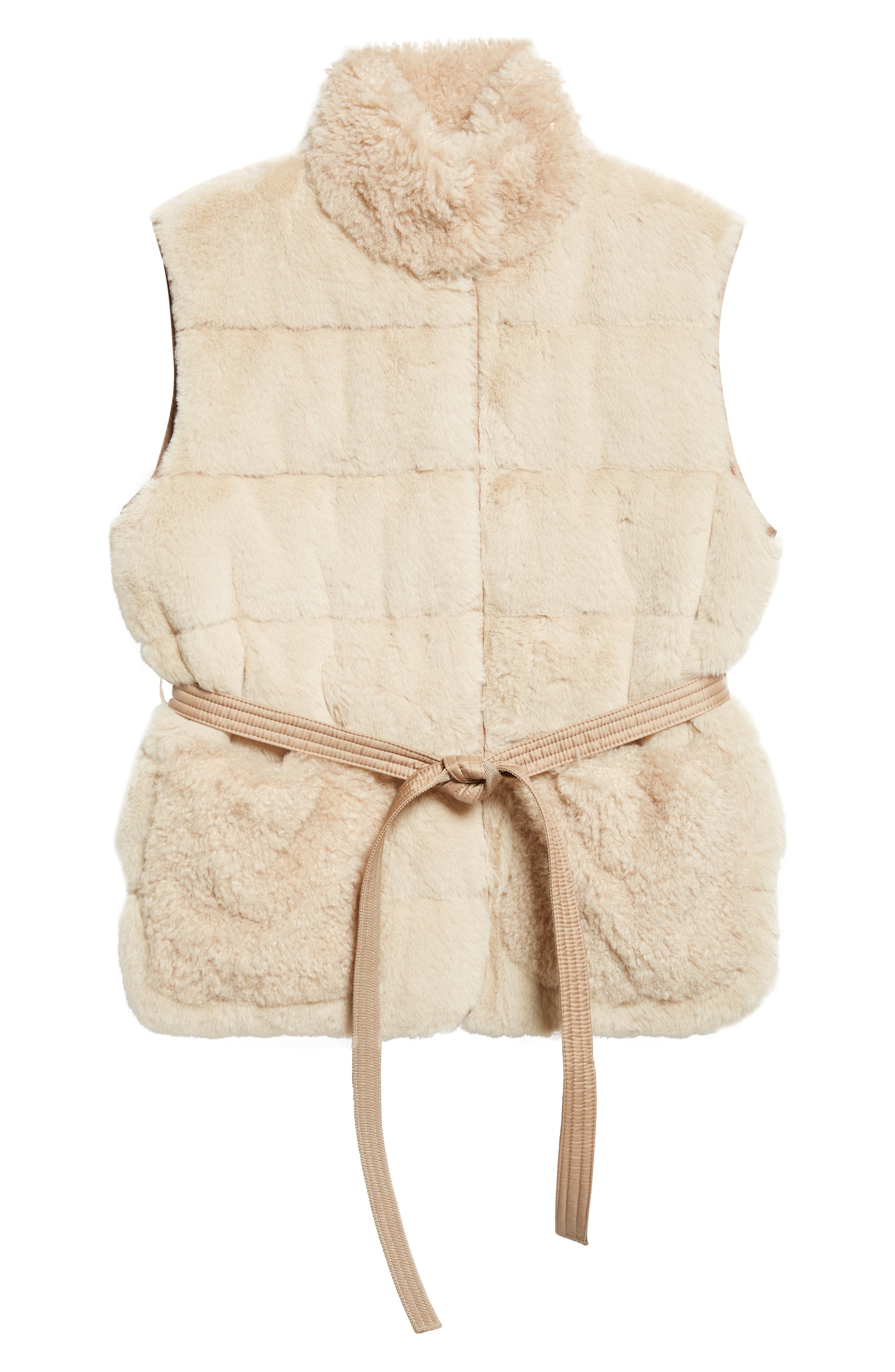 Moncler Joui Faux Fur Down Vest in Alabaster at Nordstrom - 7