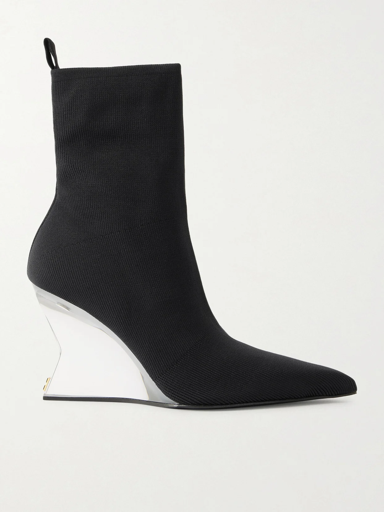 Ribbed Wedge Ankle Boots - 1
