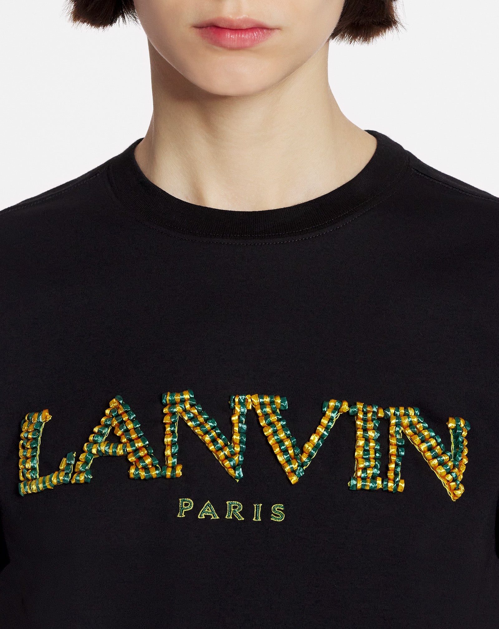 OVERSIZED T-SHIRT WITH RAFFIA LANVIN PARIS EMBROIDERY - 5