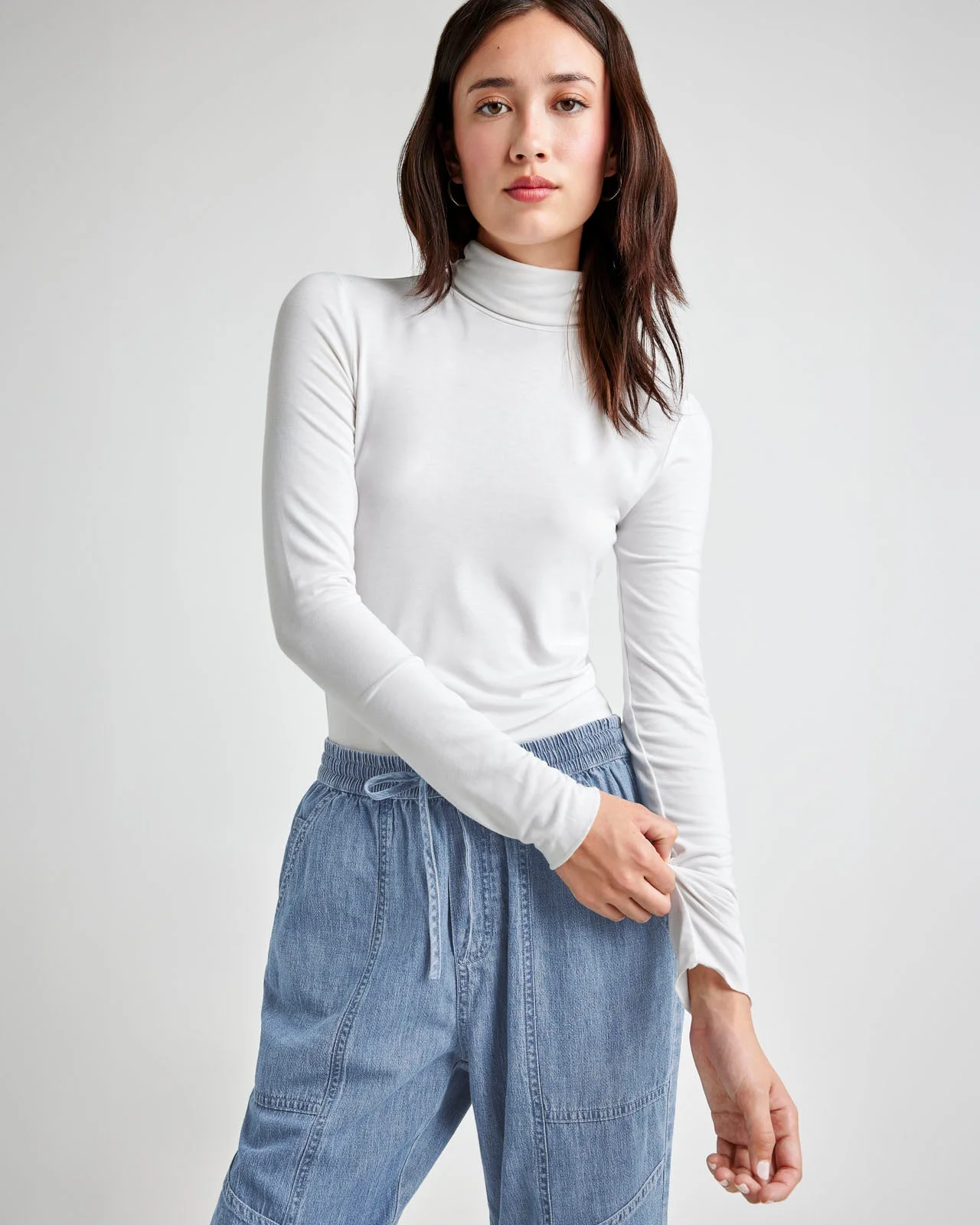 Bamboo Blend Long Sleeve Turtleneck - 1