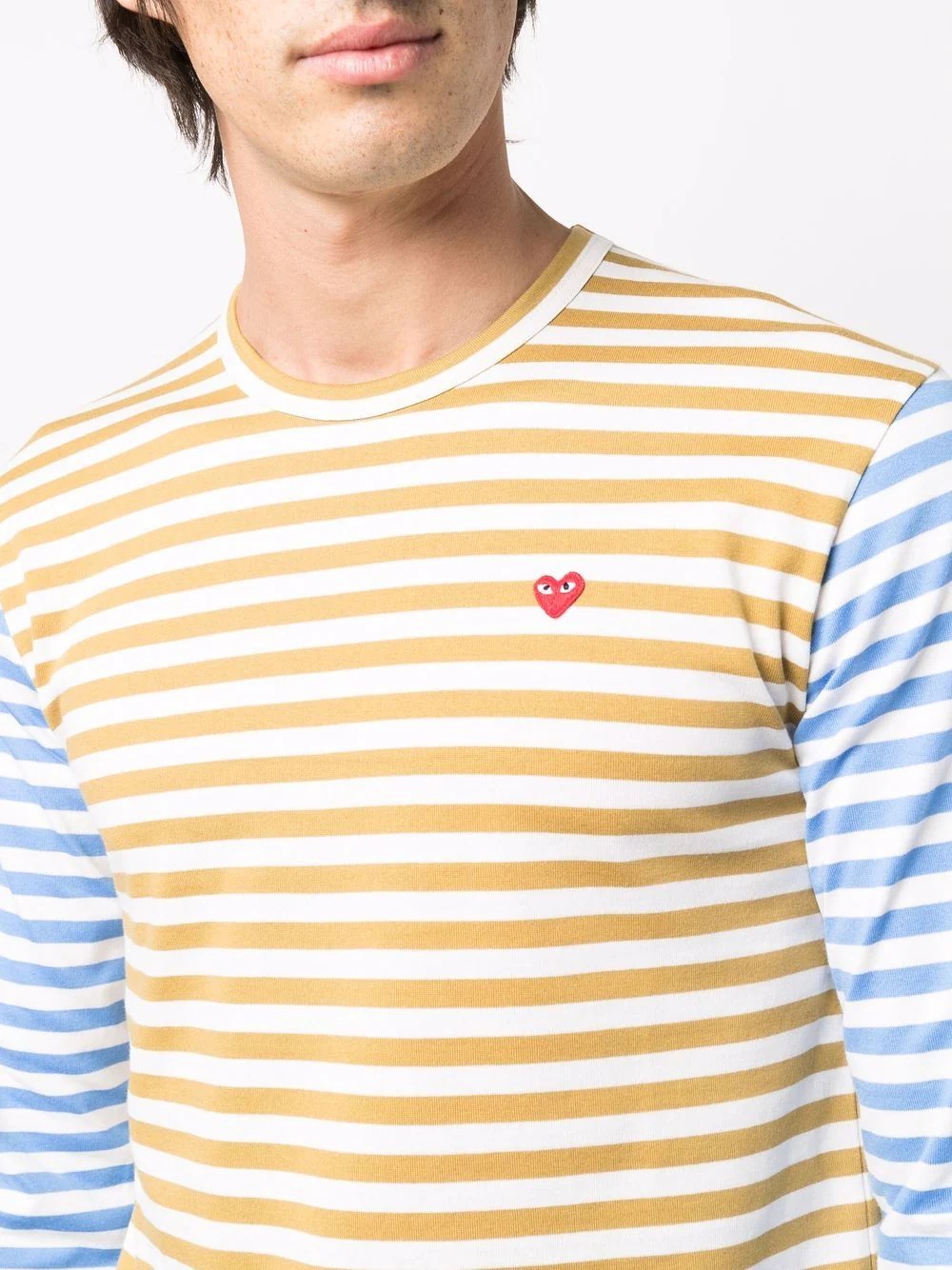 logo-embroidered stripe-print T-shirt - 5