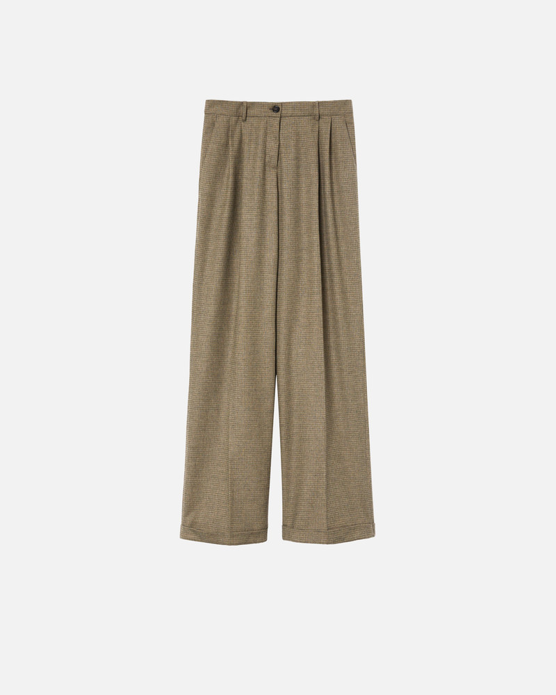 WIDE-LEG CHECK FLANNEL TROUSERS 1