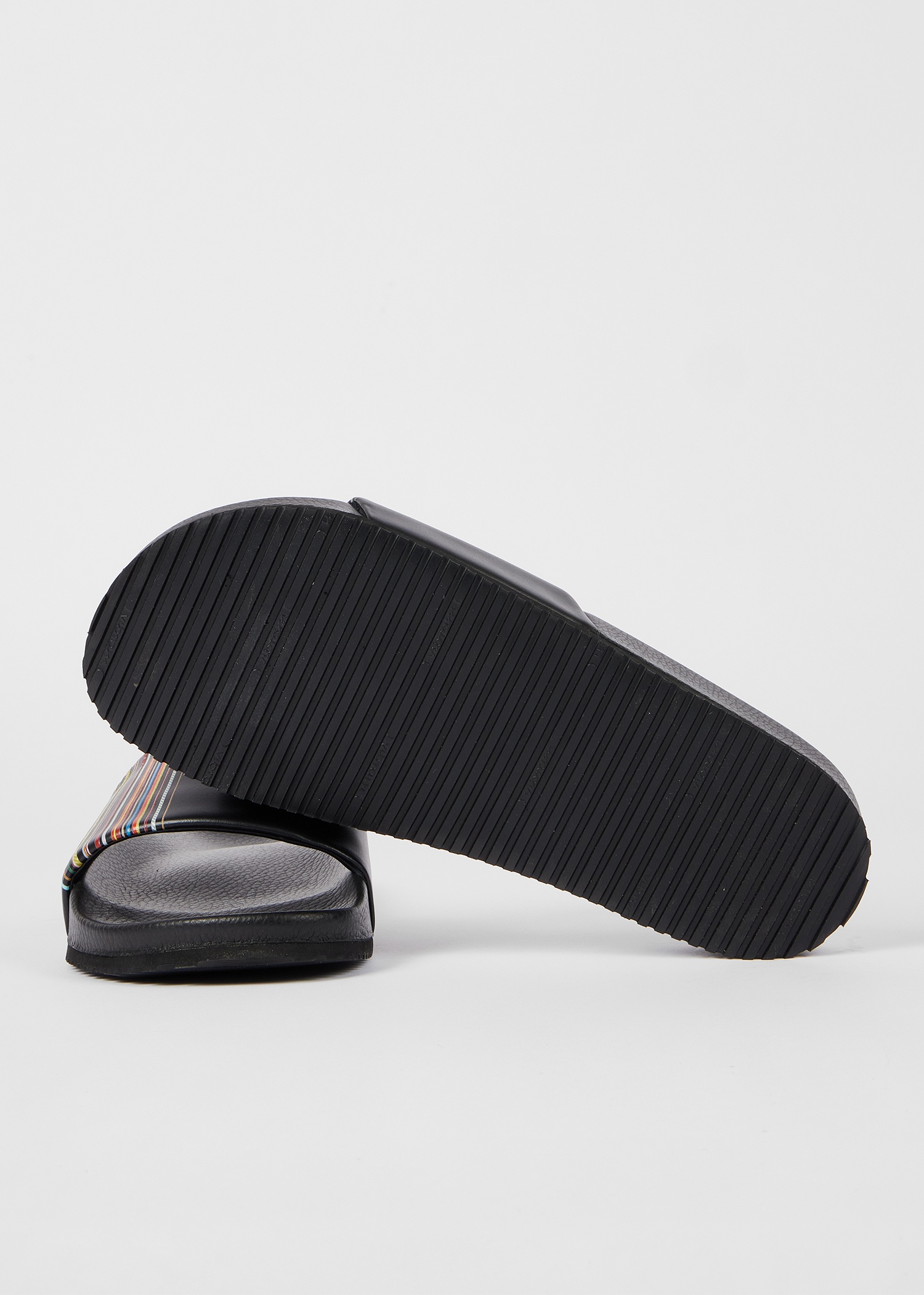 Black 'Signature Stripe' Detail 'Dru' Slides - 2