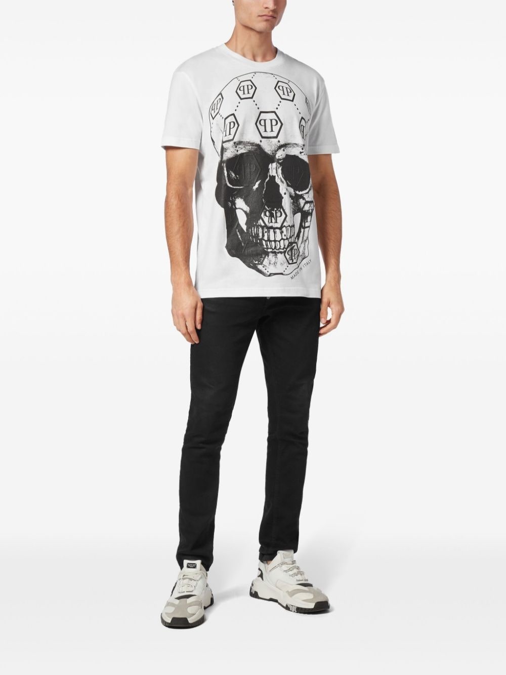 skull-print round-neck T-shirt - 2