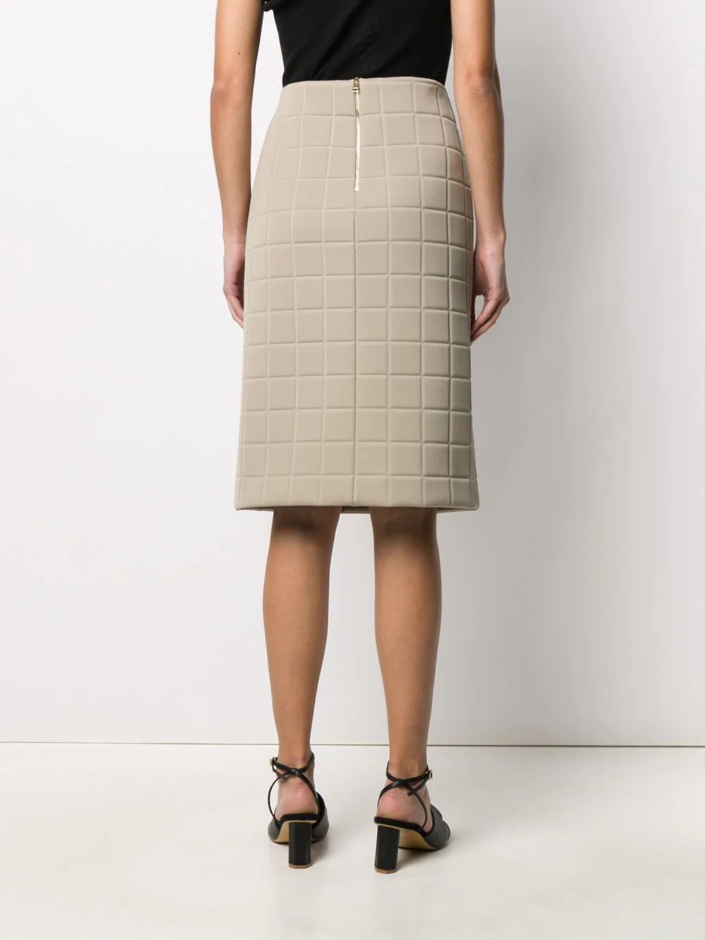 quilted straight skirt - 4