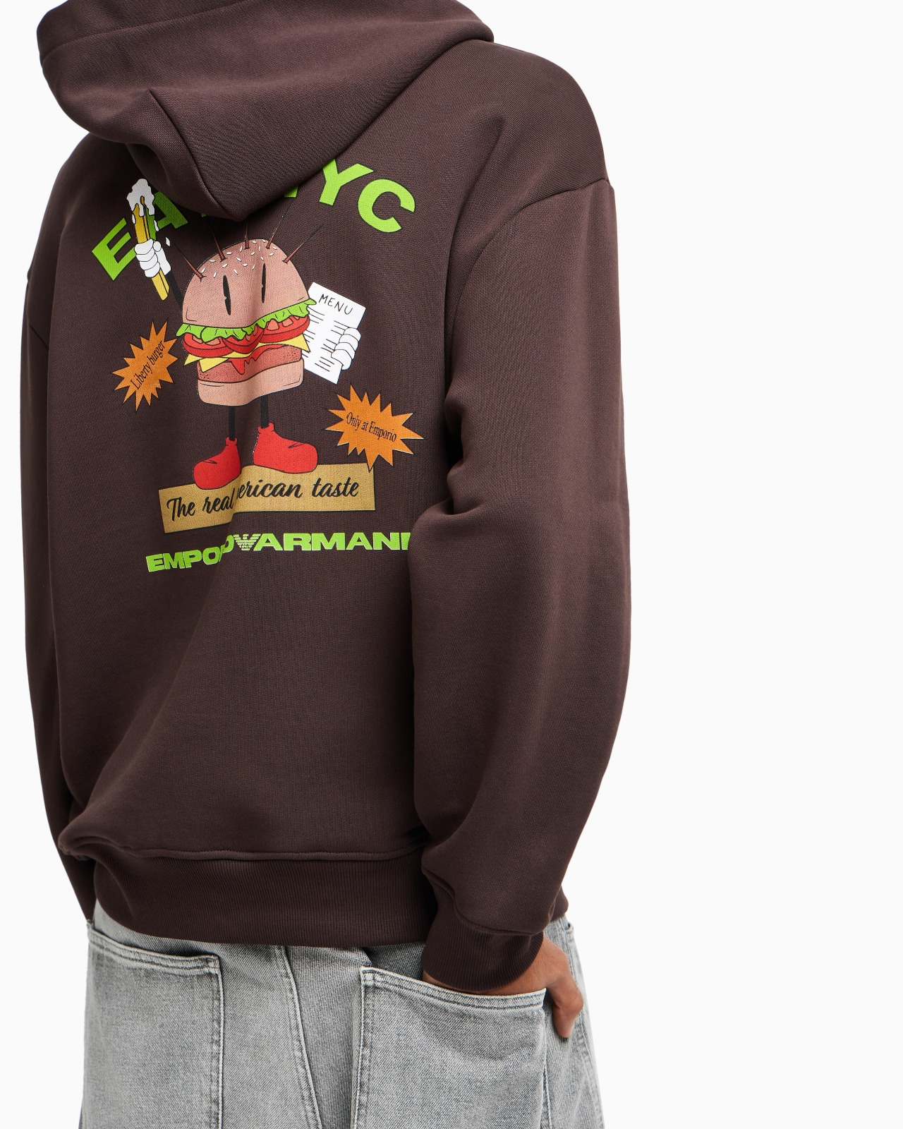 NEW YORK CAPSULE COLLECTION EAT NYC PRINT JERSEY HOODED SWEATSHIRT - 5