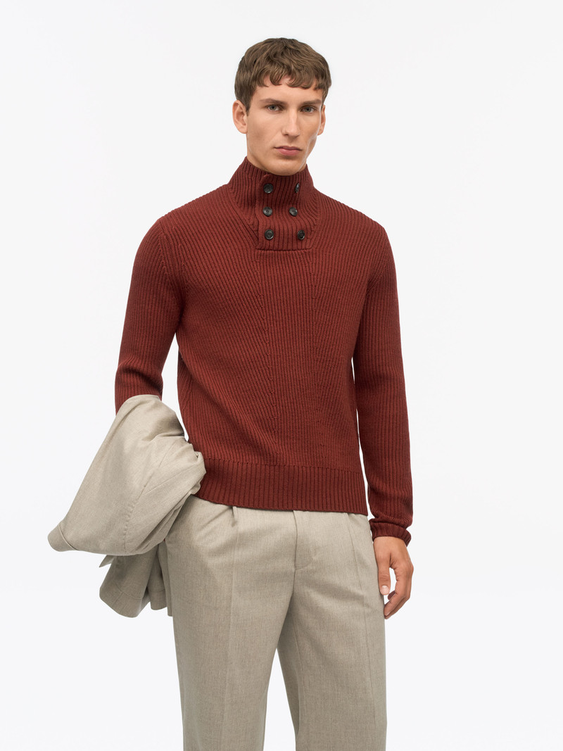Peter Funnel Neck Wool Pullover 2