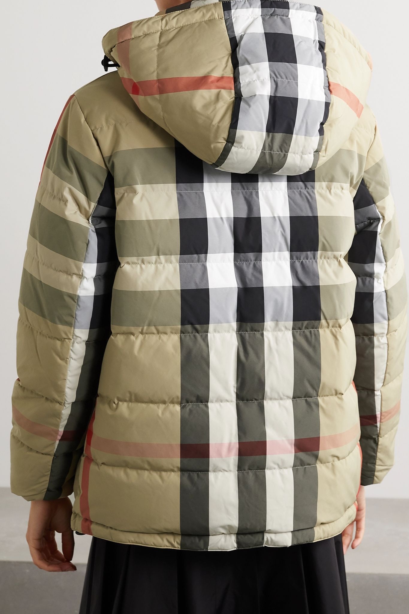 Reversible checked quilted shell down jacket - 4