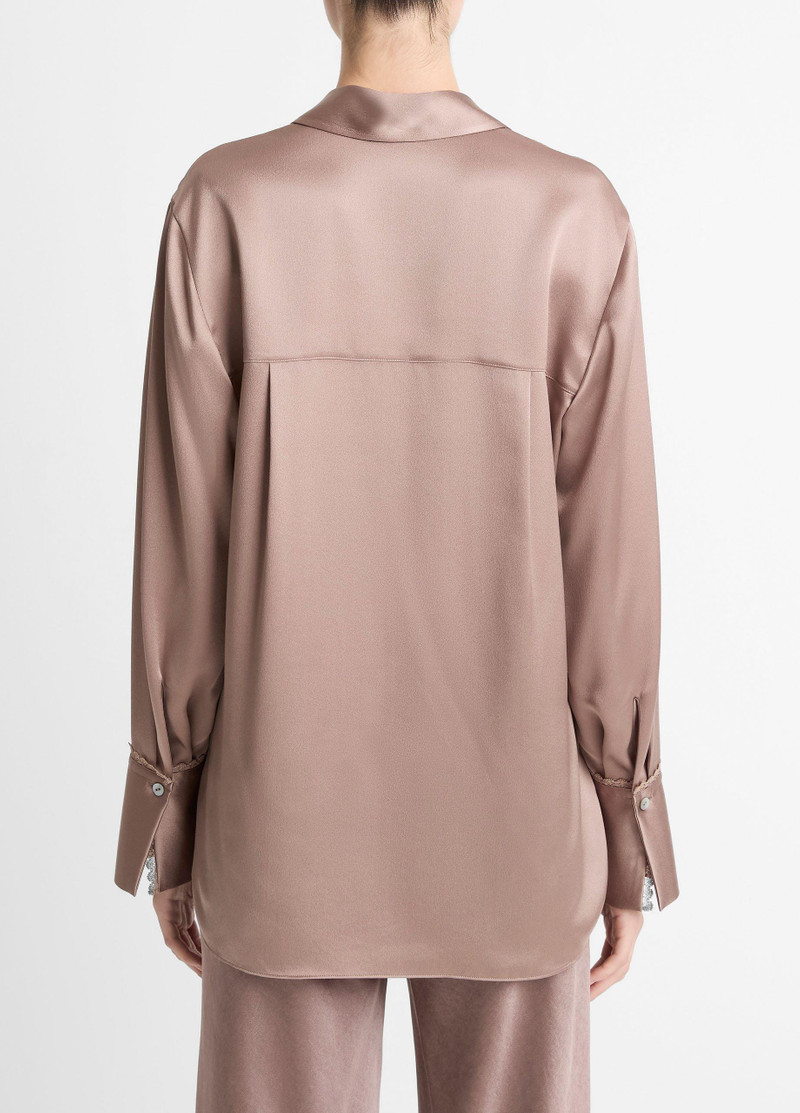 Vince Lace-Trim Silk Relaxed Shirt outlook