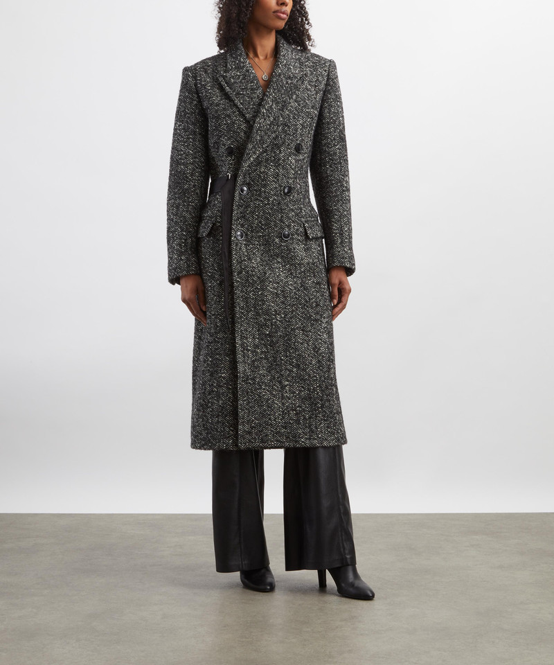Isabel Marant Ebyane Chevron Tweed Coat outlook