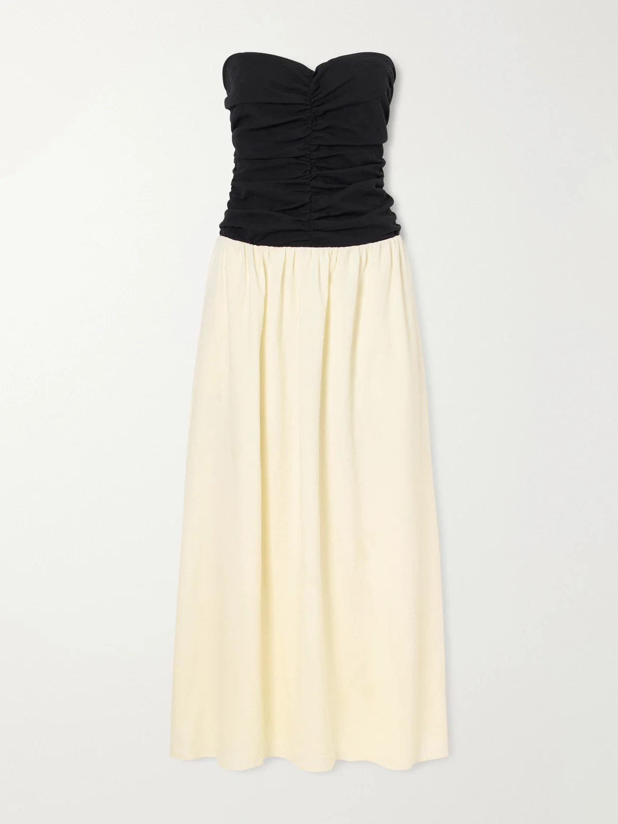 Sant Roc Gathered-detail Cotton-blend Cloqué Midi Dress - 1