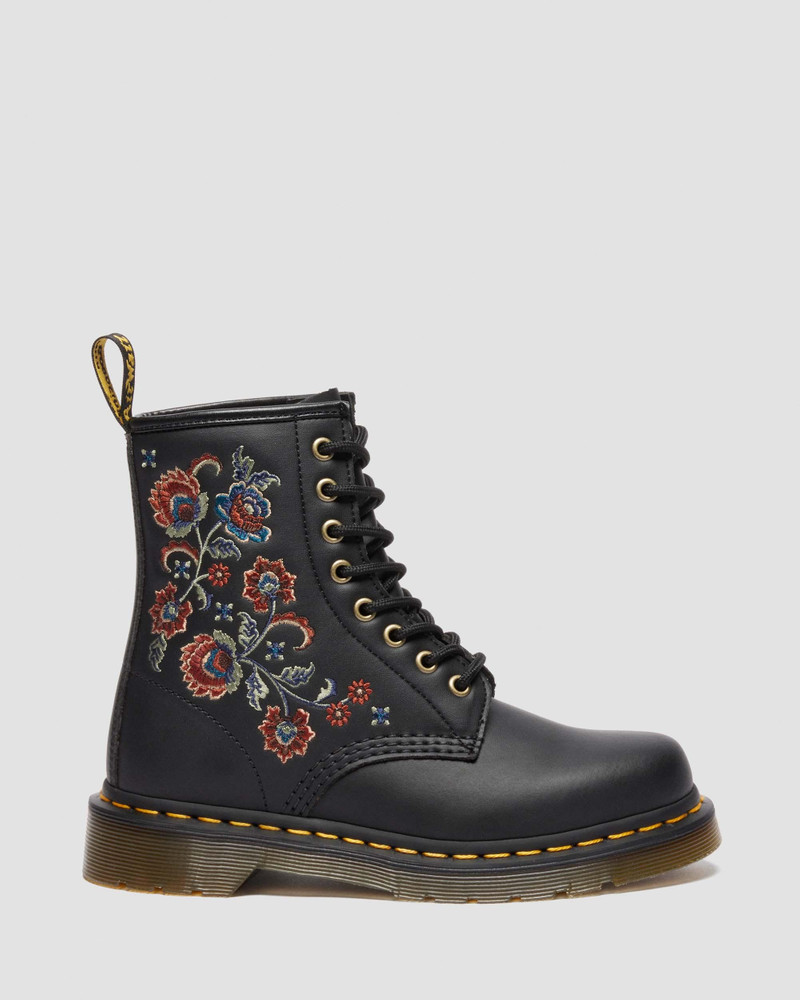 1460 VONDA TF Reclaimed Leather Floral Print Lace Up Boots 1