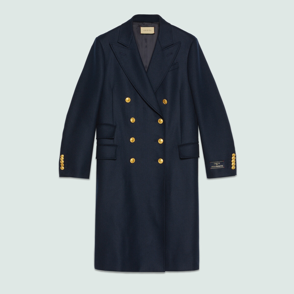 Cashmere coat with label detail - 1