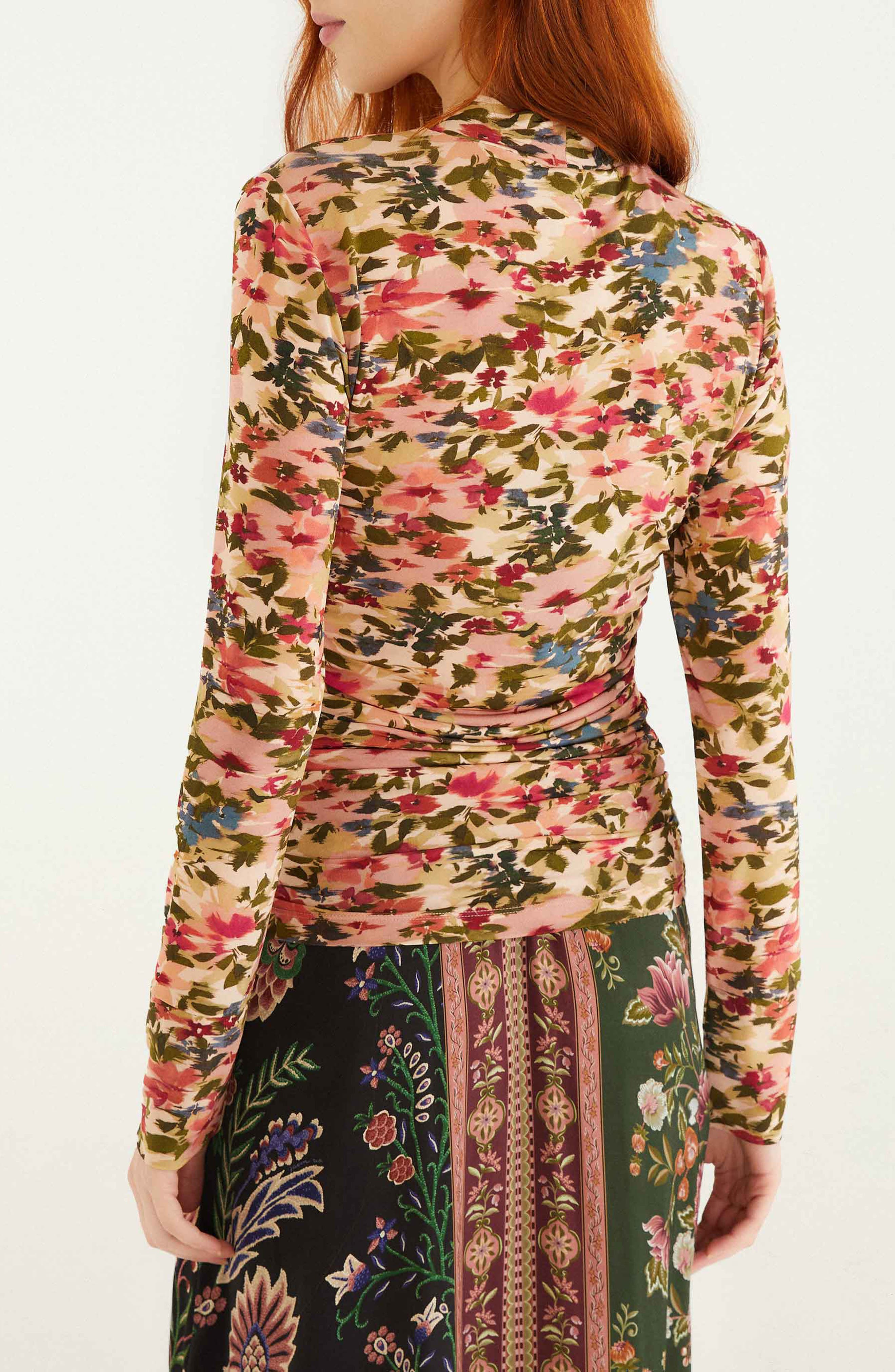 FARM Rio Ikat Tiny Flowers Jersey Top in Pink at Nordstrom - 2