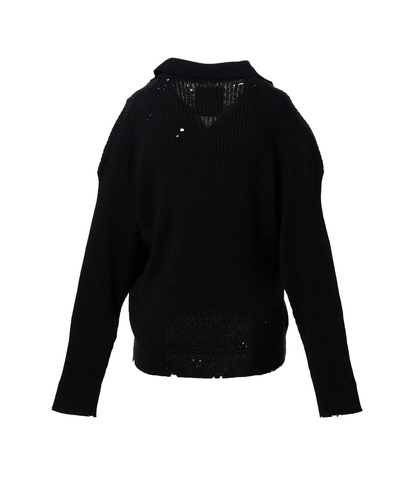 Distressed Knit Skipper Sweater 26
