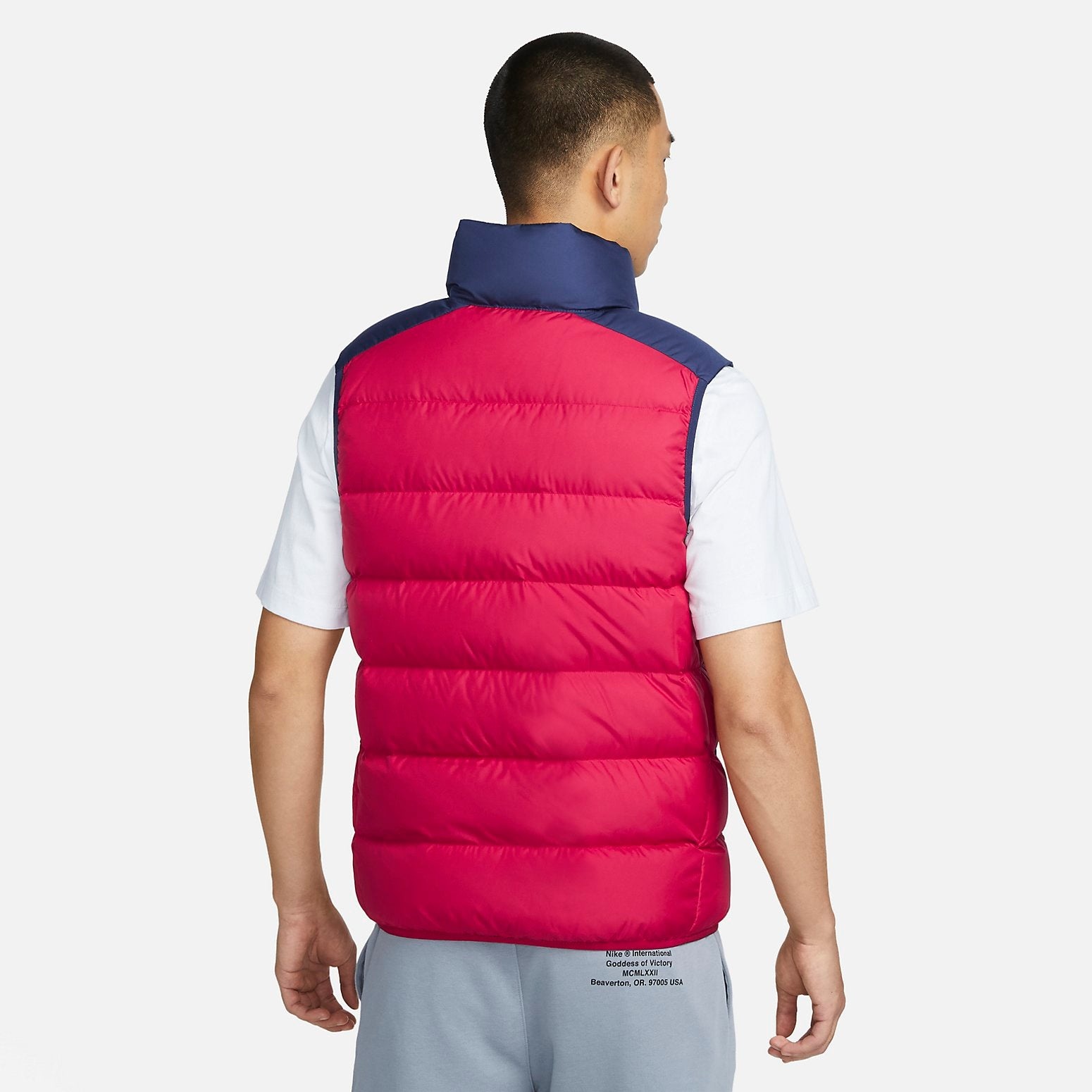 Nike Windproof Warm Stand Collar Down Vest 'Blue Red' DV0757-410 - 5