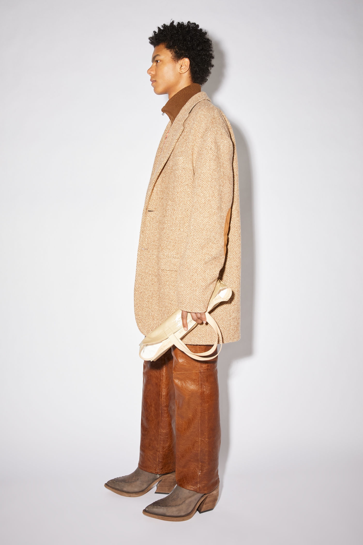 Tailored jacket - Camel/ecru - 4