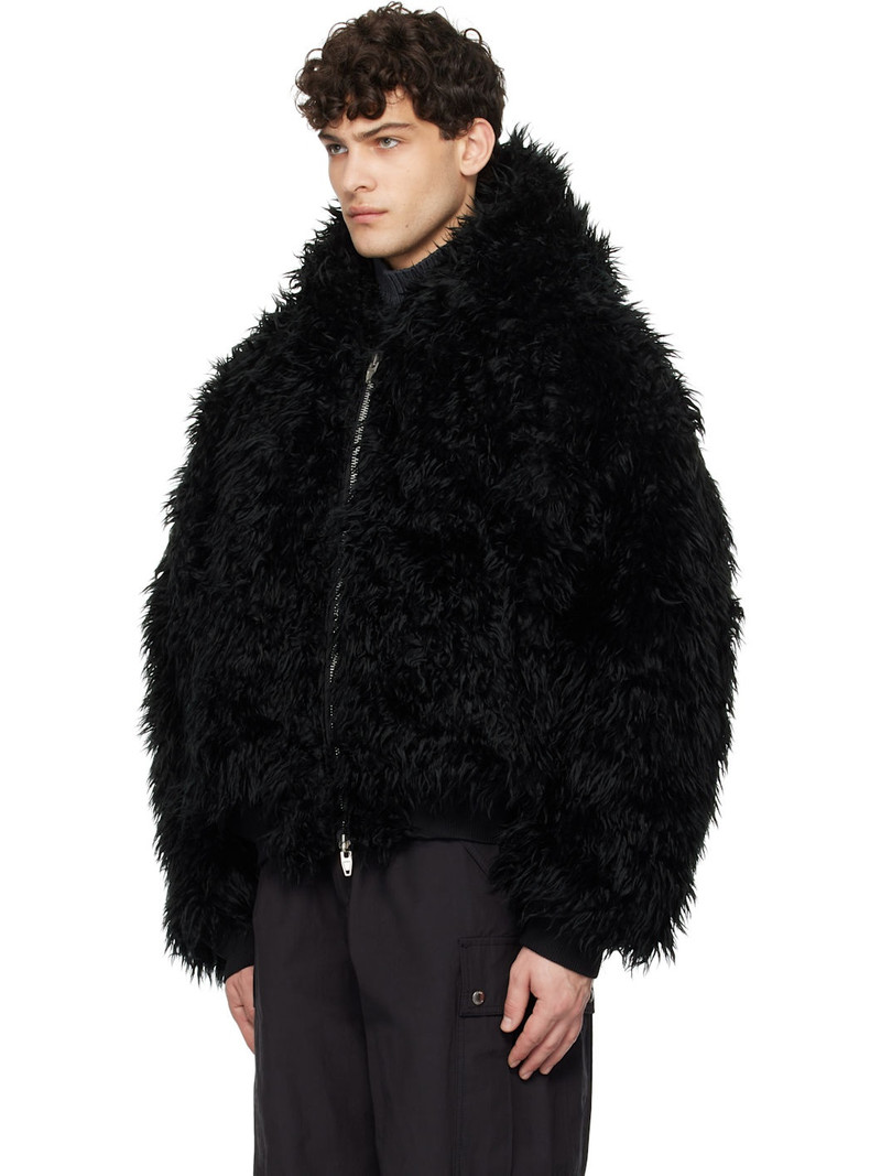 JUUN.J Black Faux Fur MA-1 Reversible Bomber Jacket outlook
