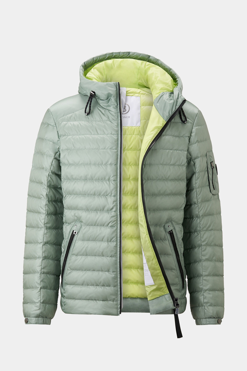 Loke lightweight down jacket in Lime green 7