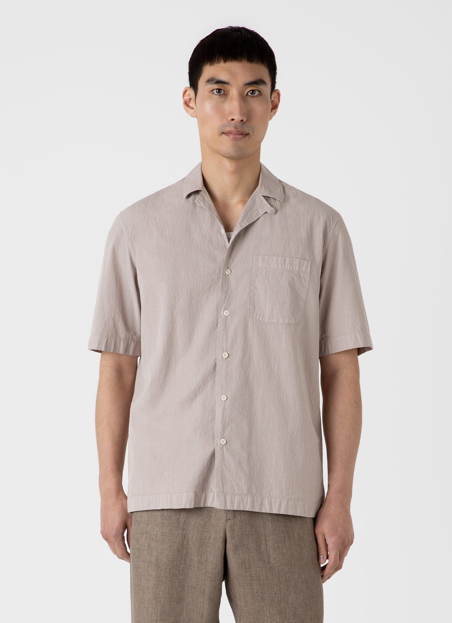 Seersucker Camp Collar Shirt - 2