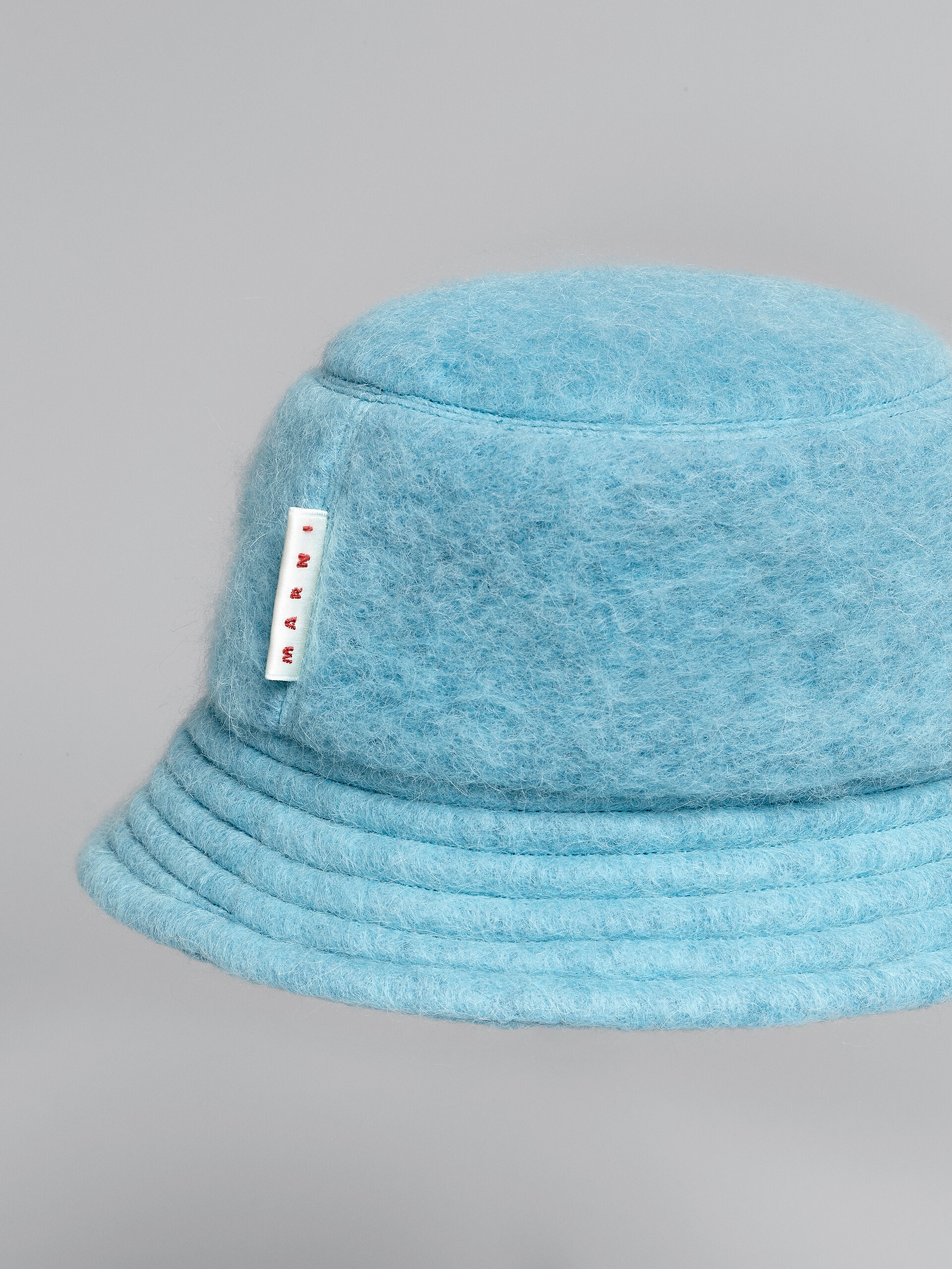 SKY BLUE BRUSHED WOOL BLEND BUCKET HAT - 4