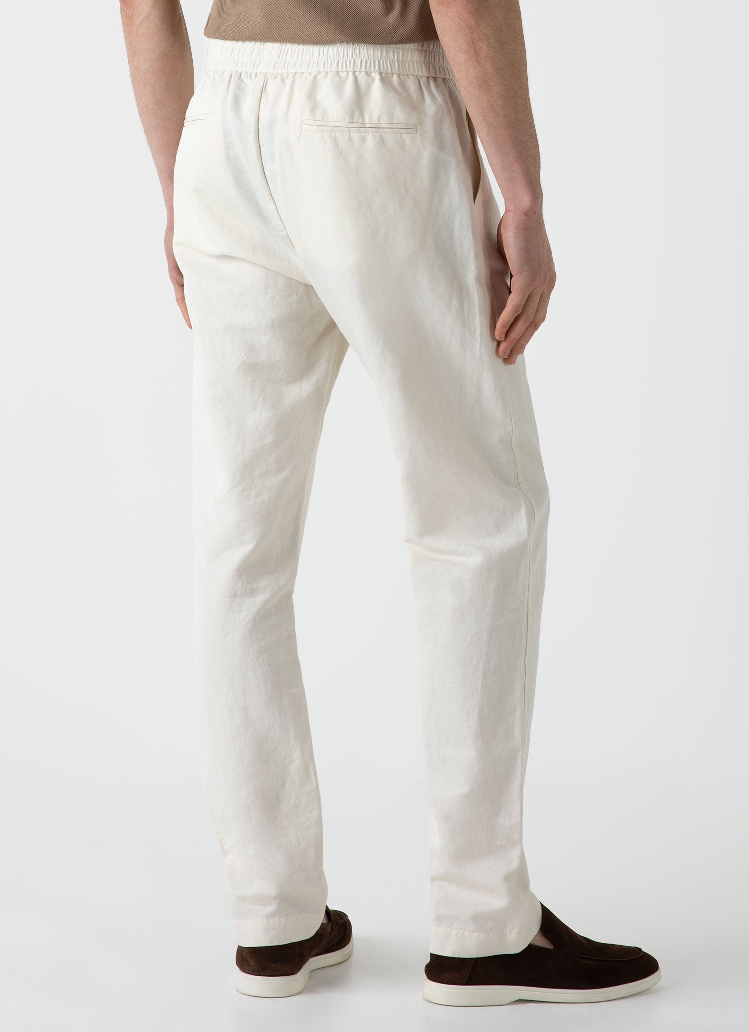 Undyed Cotton Linen Drawstring Trouser - 4