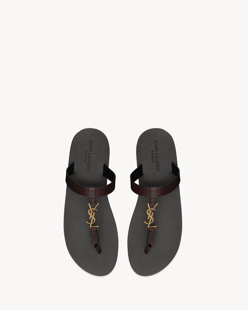SAINT LAURENT cassandre slides in smooth leather outlook
