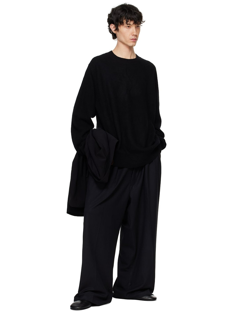RAINMAKER KYOTO Black Oneside Raglan Sleeve Crew Neck Sweater outlook