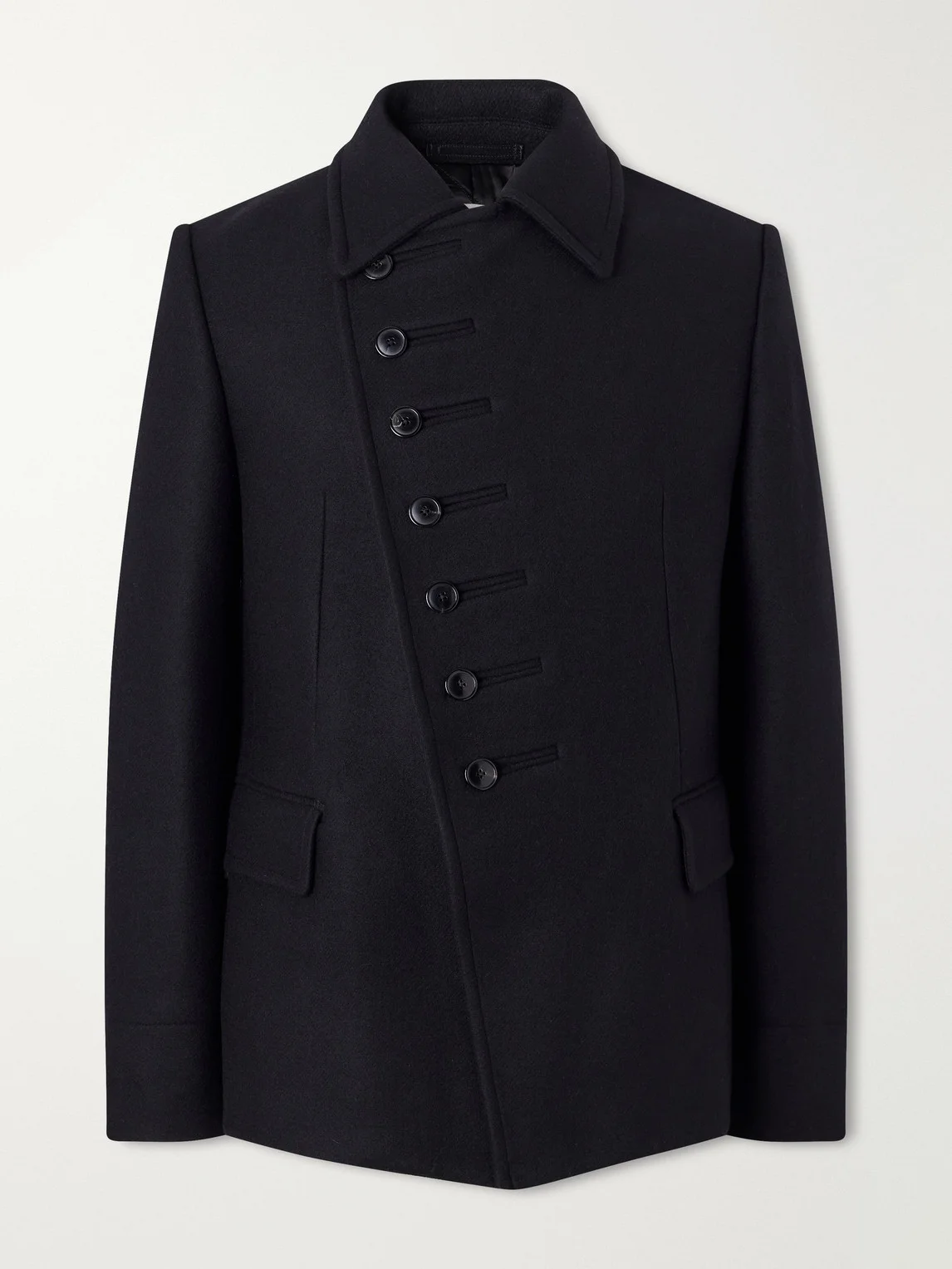 Double-Breasted Wool-Blend Twill Blazer - 1