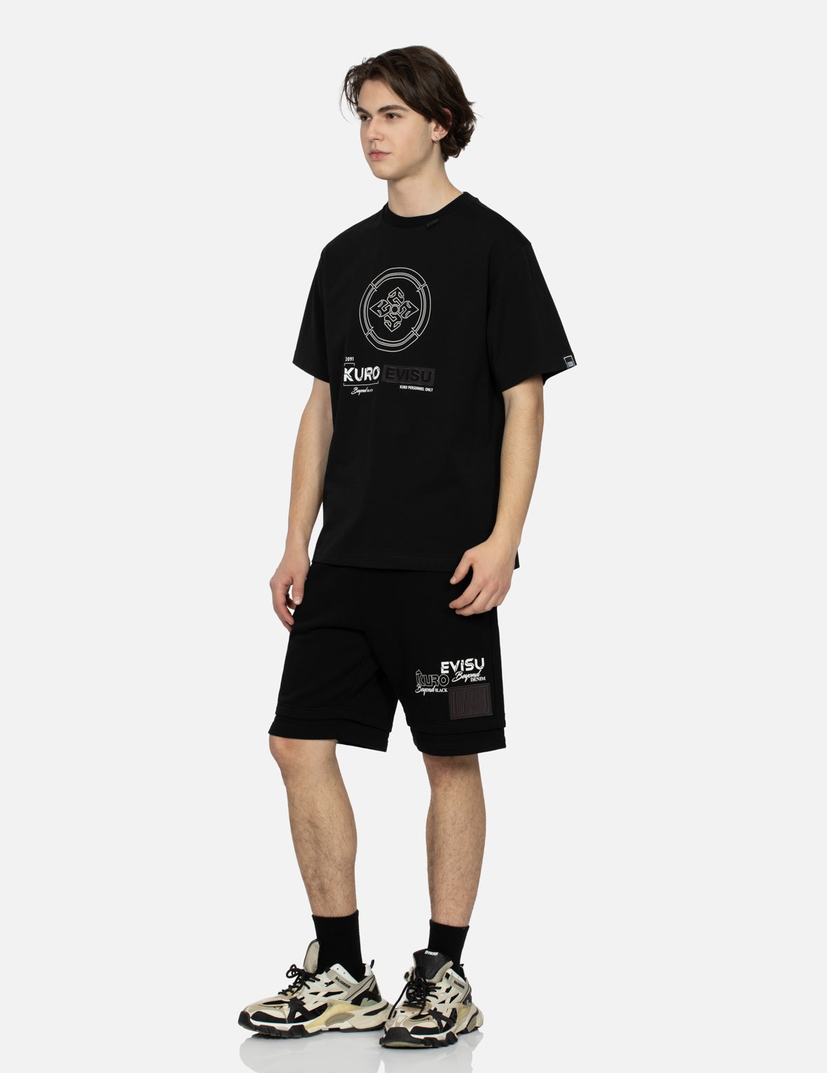 Kamon and Iridescent Seagull Print Regular Fit T-Shirt - 3