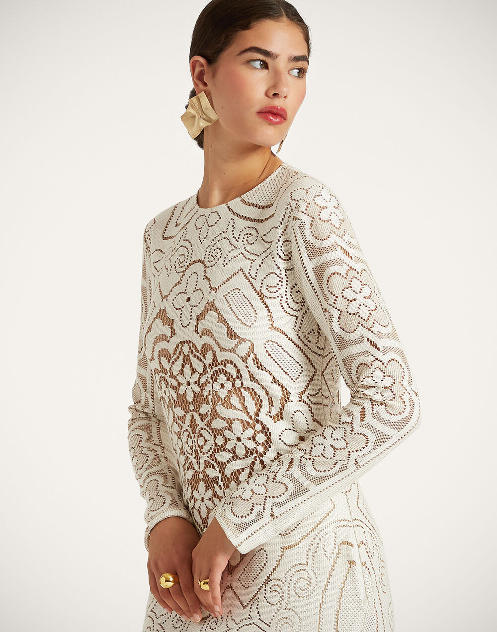 Lacey Long Sleeve Swing Dress - 8