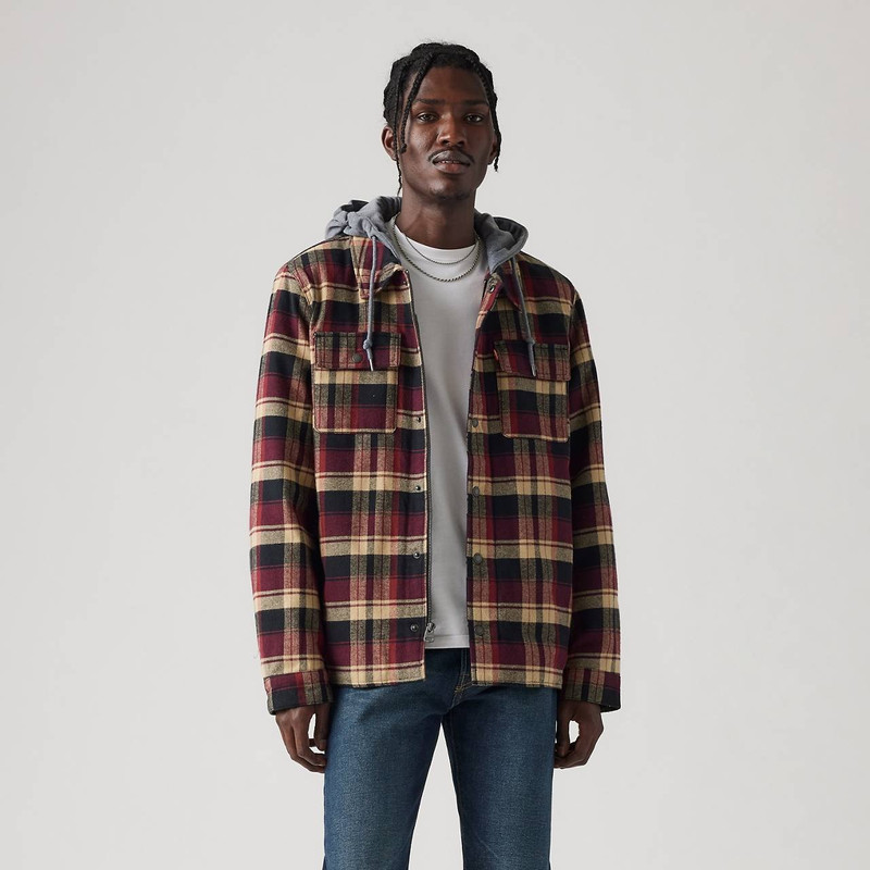 COTTON PLAID SHERPA LINED SHACKET 2