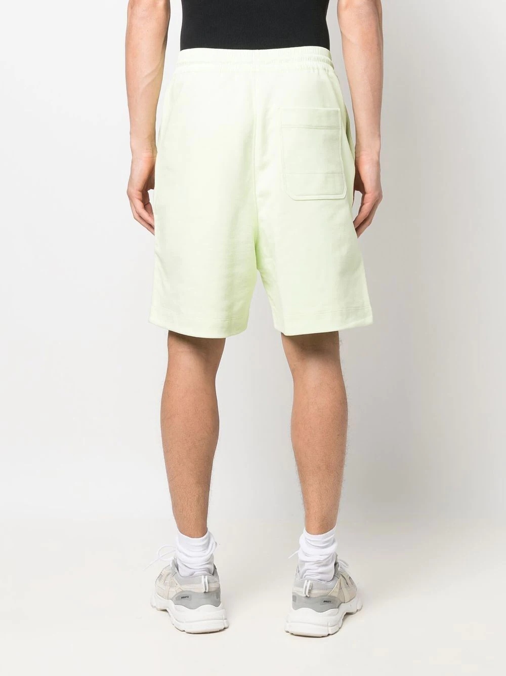 drawstring-waist cotton track shorts - 4