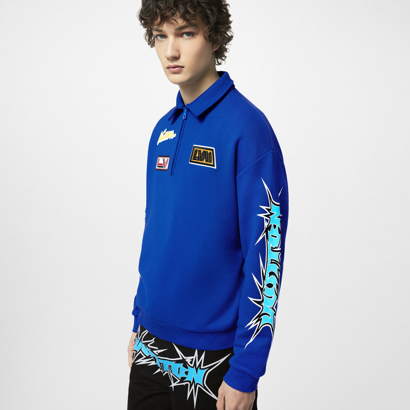 Printed Half-Zipped Cotton Sweatshirt 4