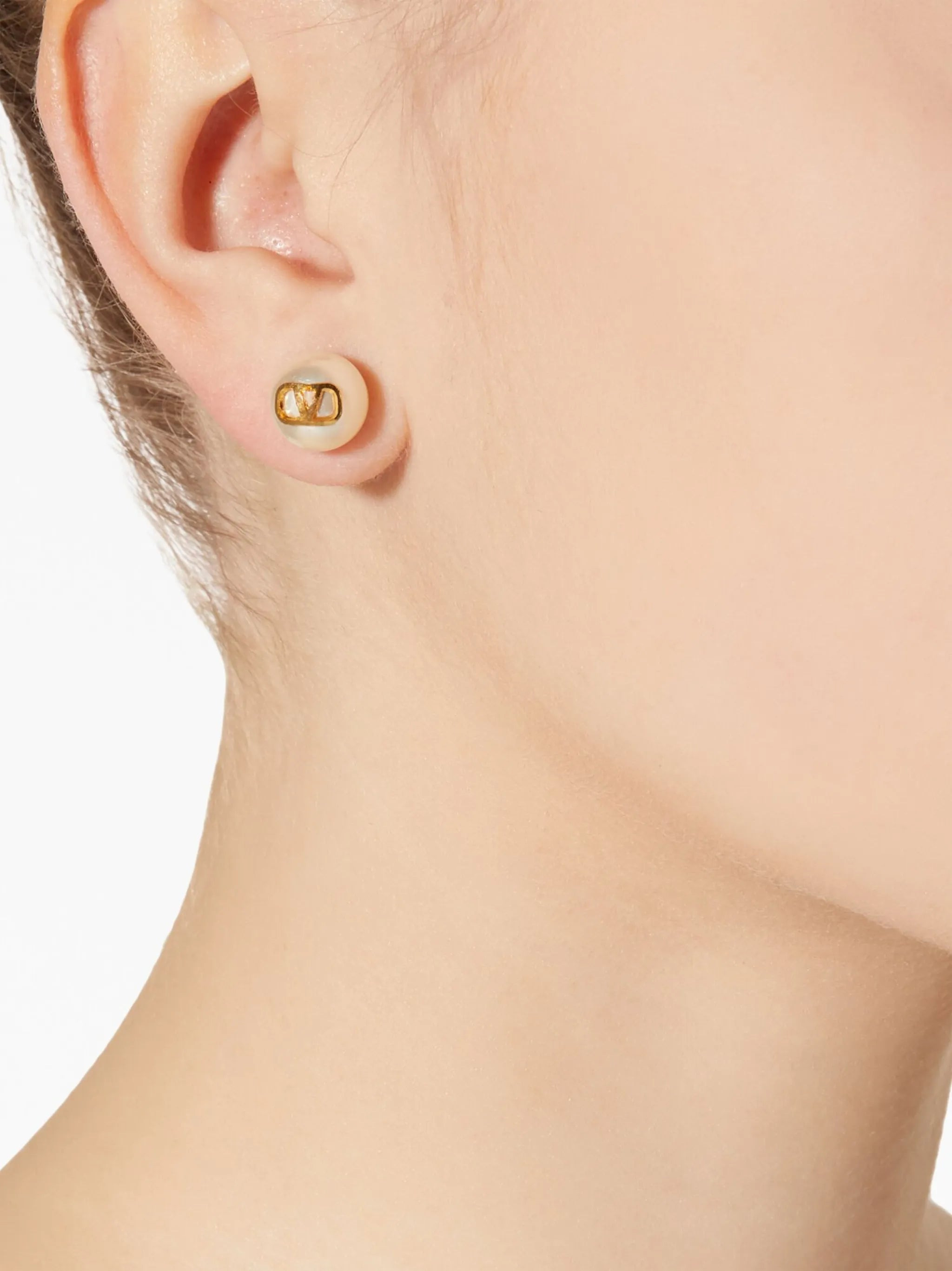 VLogo Signature pearl stud earrings - 2