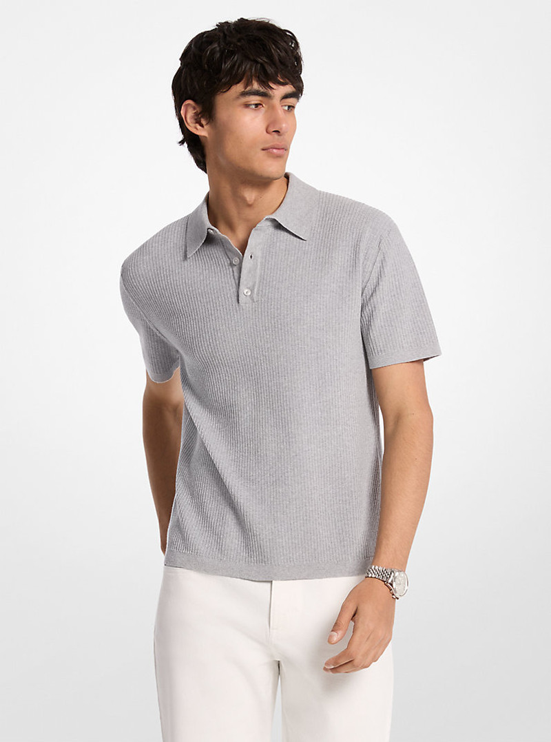 Ribbed Cotton Polo Shirt 1