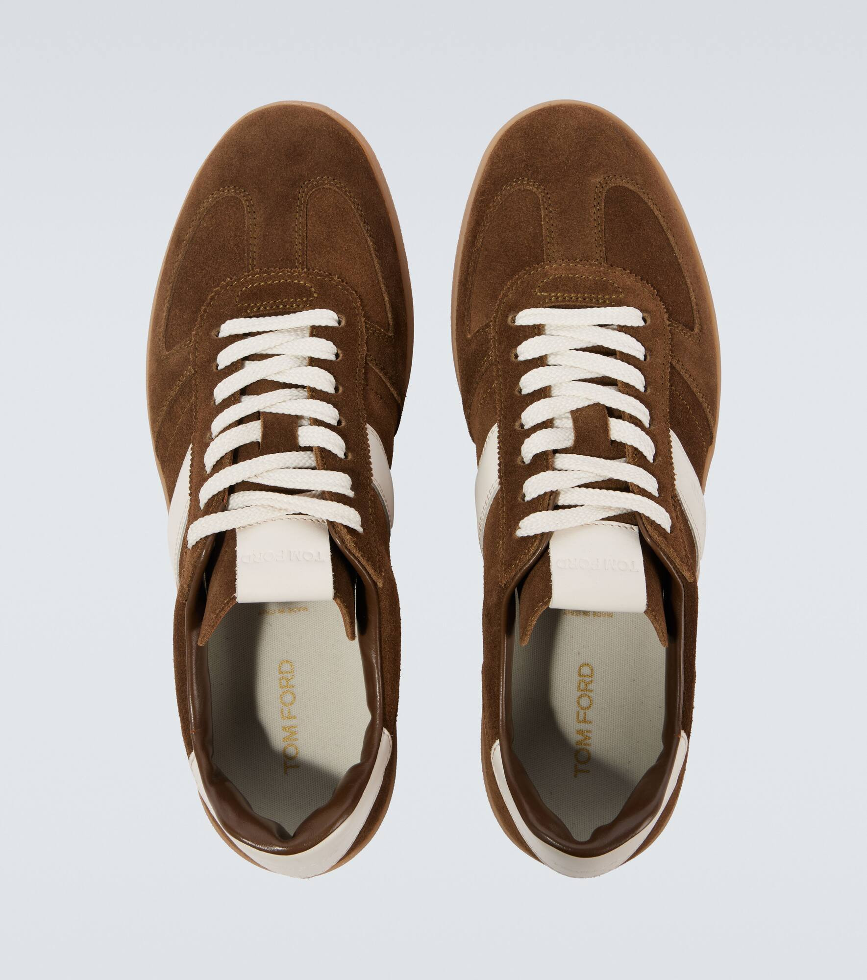 Archer leather-trimmed suede sneakers - 4